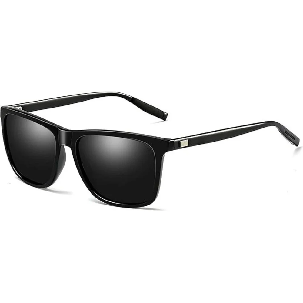 Mens Black Frame Sunglasses Fashion Eyewear UV Polarized Protect Outdoor Driving
